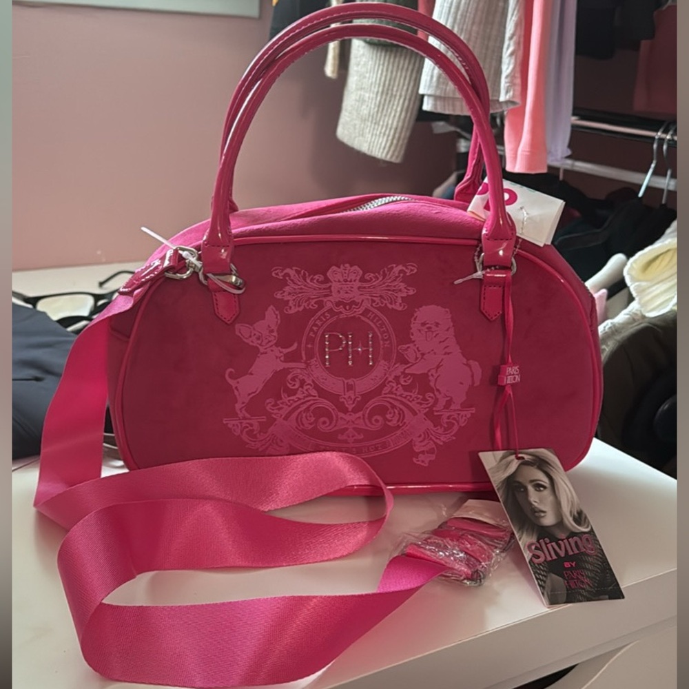 Paris Hilton Pink Bowler Bag: BRAND NEW
